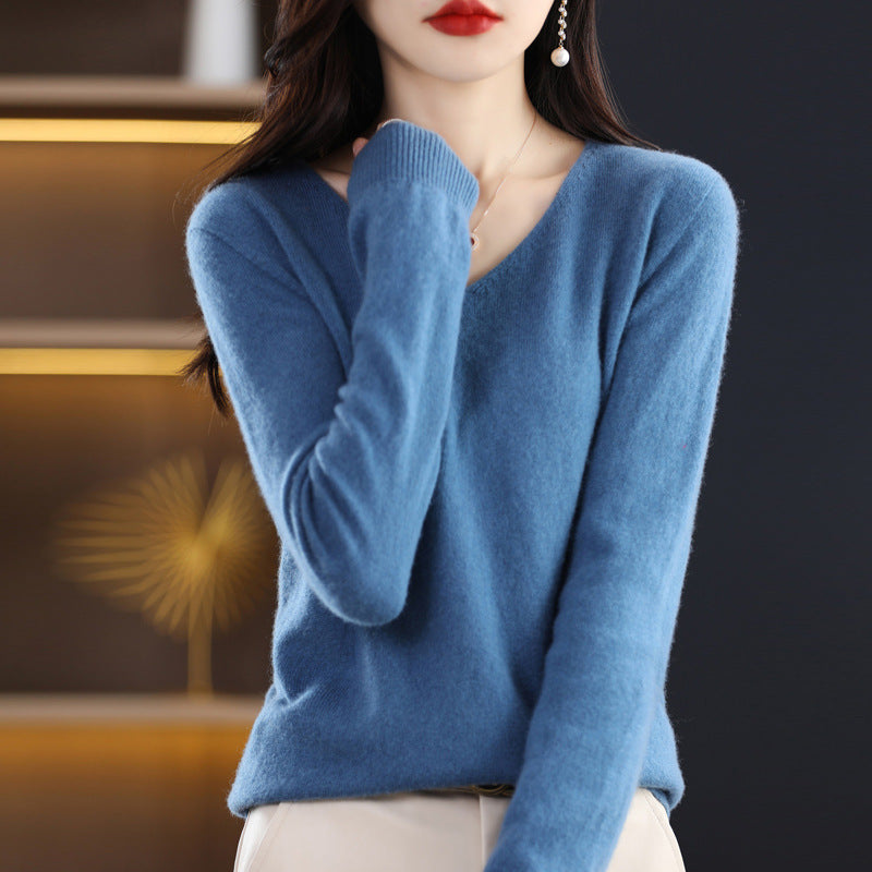 Aurélie – Pull Doux Col V en Laine