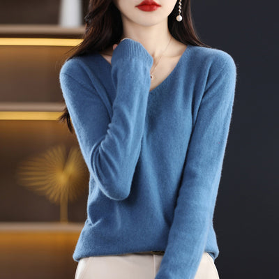 Aurélie – Pull Doux Col V en Laine