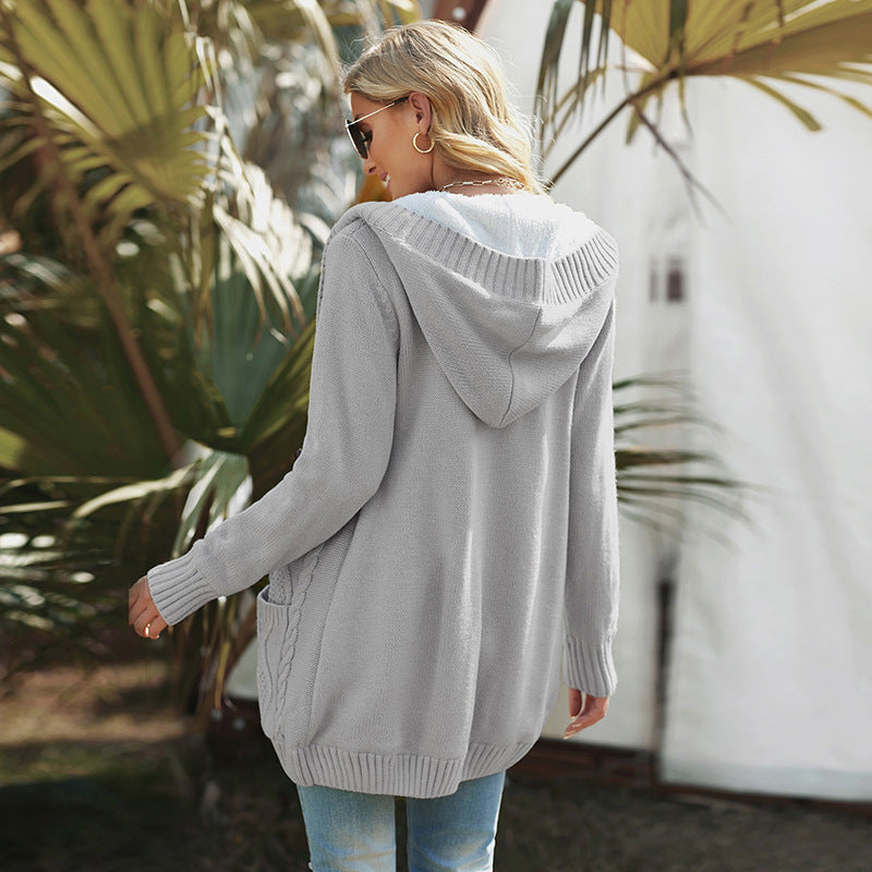 Noémie – Cardigan Long à Capuche