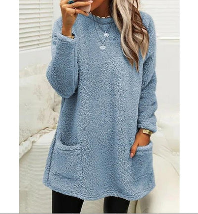 Blanche – Pull long en polaire douce
