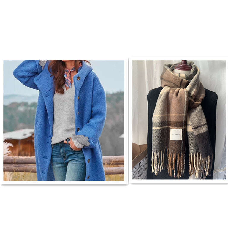 Isoldé - Manteau en laine bouclée à capuche