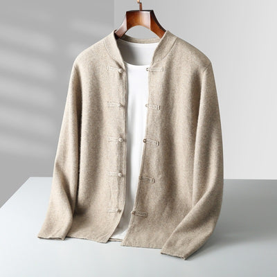 Lucien - Cardigan à col droit en laine fine