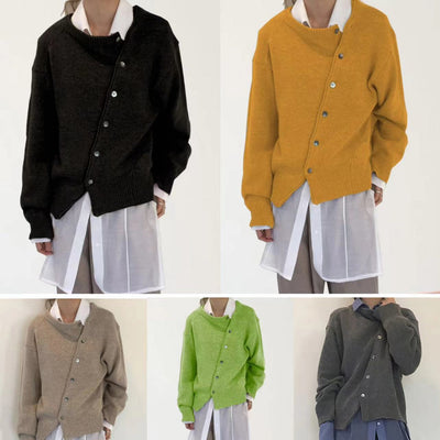 Élise – Pull Asymétrique Boutonné