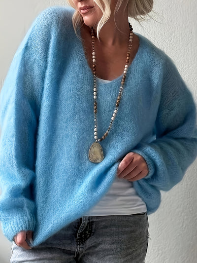 Élore – Pull duveteux à col dégagé