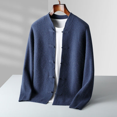 Lucien - Cardigan à col droit en laine fine