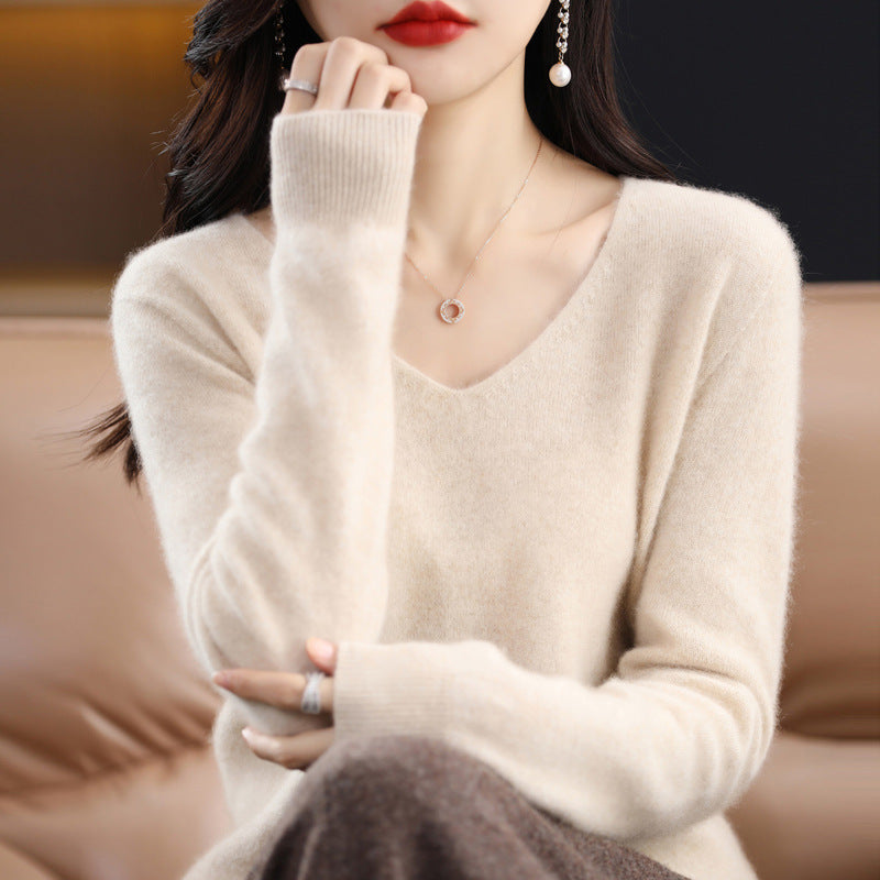 Aurélie – Pull Doux Col V en Laine