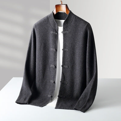 Lucien - Cardigan à col droit en laine fine