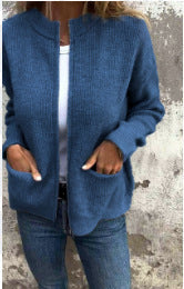 Odile - Gilet zippé à col rond