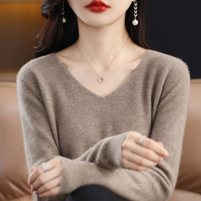 Aurélie – Pull Doux Col V en Laine