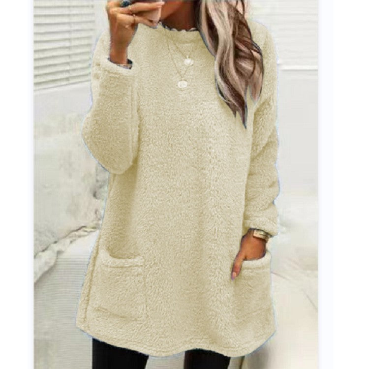 Blanche – Pull long en polaire douce