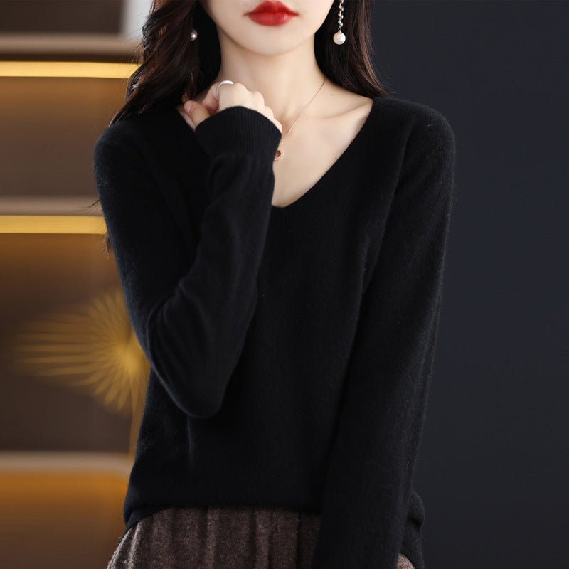 Aurélie – Pull Doux Col V en Laine