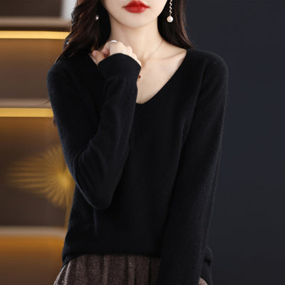 Aurélie – Pull Doux Col V en Laine