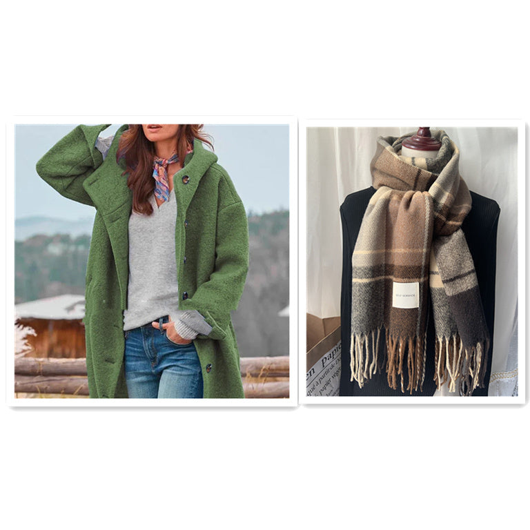 Isoldé - Manteau en laine bouclée à capuche