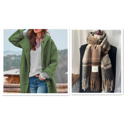 Isoldé - Manteau en laine bouclée à capuche