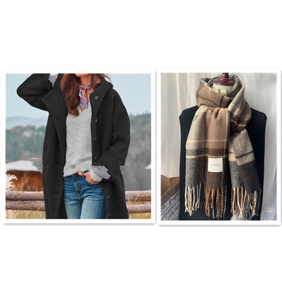 Isoldé - Manteau en laine bouclée à capuche