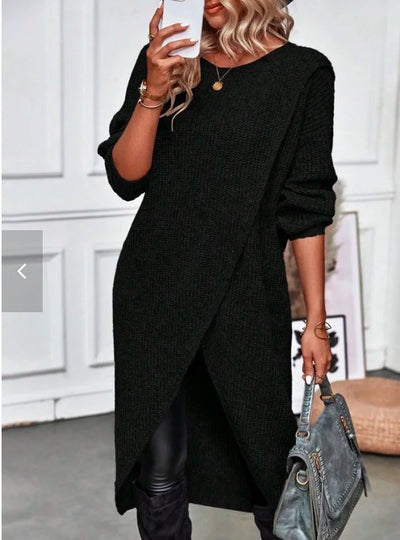 Lysandre – Robe pull croisée en maille