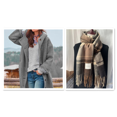 Isoldé - Manteau en laine bouclée à capuche